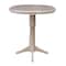 International Concepts Round 36 in Rd Top Pedestal Table, 12 in Leaf, 40.9 inH, Adjust Ht, Washed Gray Taupe, 36 in W, 48 in L K09-36RXT-27B-6B-2 - alternate 3